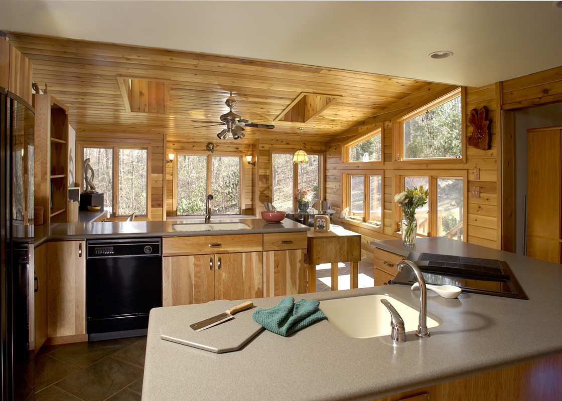 Rustic Sunroom Addition And Kitchen