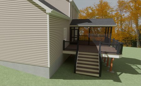Screen Porch Over Existing Deck Side View