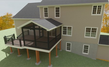 screen porch over existing deck 