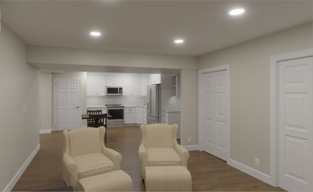 In-Law Apartment Basement Conversion
