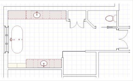 Primary Bathroom Renovation Redesign with Tub Floor Plan